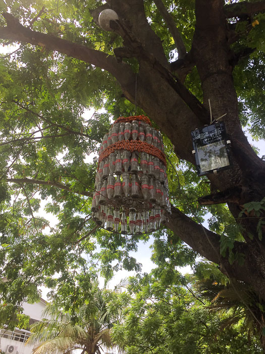 Coke bottle chandelier at Freedom Park in Lagos, Nigeria