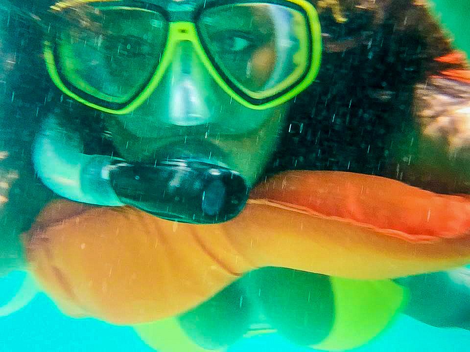Jazzmine snorkeling in Caribbean Sea