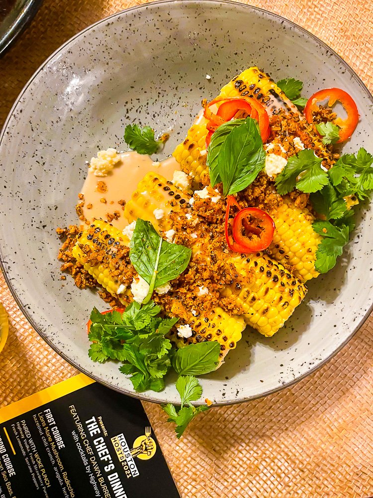 Roasted corn side dish at Lucille's Houston.