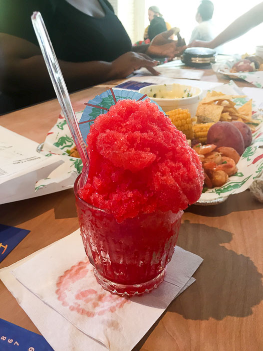 Tiger blood sno cone at East End Hardware in EaDo Houston.
