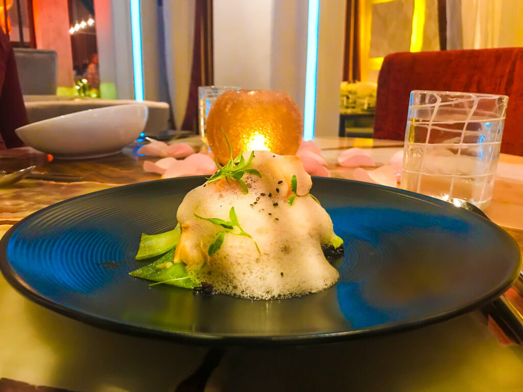 sea bass entree at Marmalade fine dining restaurant in Old San Juan, Puerto Rico.