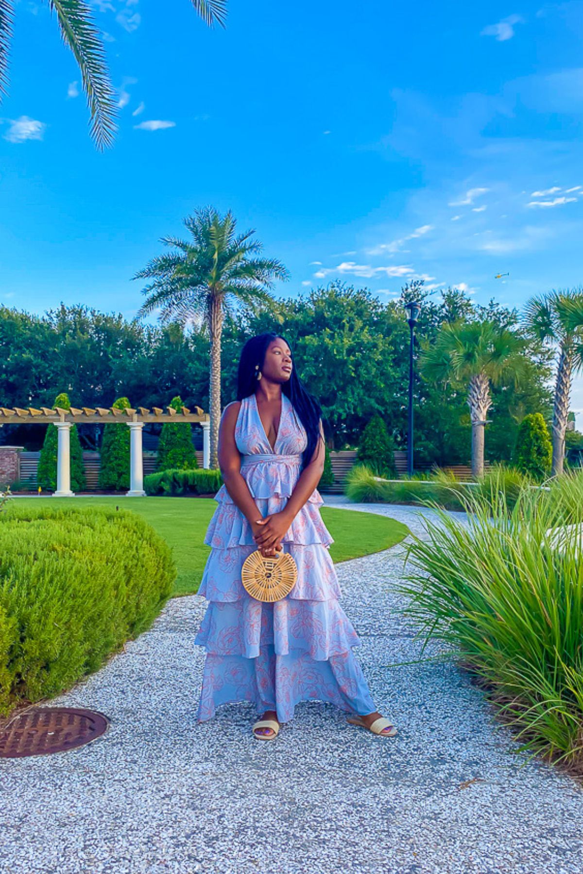 Jazzmine dressed for a beach dinner in Destin, Florida.