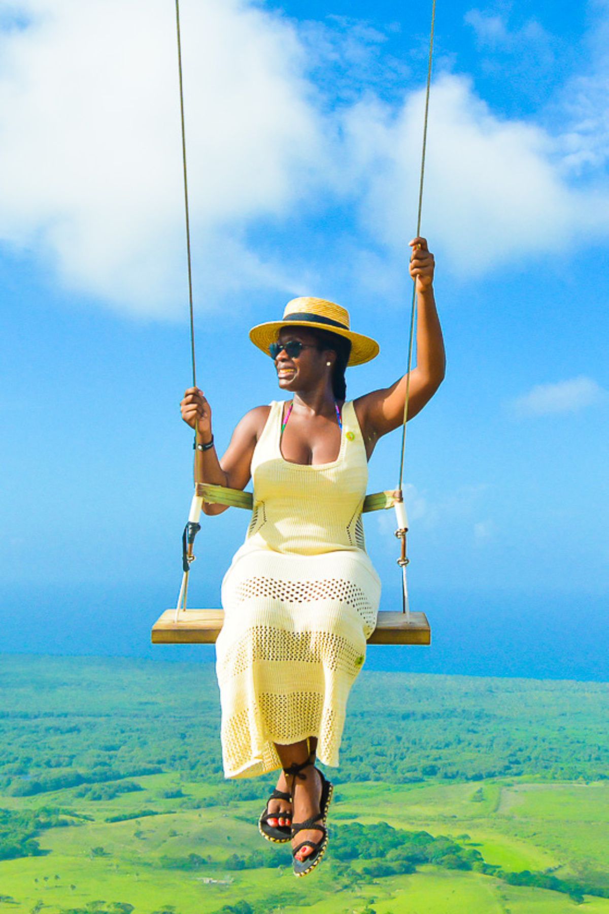 Jazzmine on a swing at the top of Montaña Redonda in Miches, Dominican Republic.